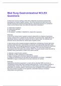 Med Surg Gastrointestinal NCLEX Questions And Correct Answers &vert;100&percnt; Verified &vert;Guaranteed Success &vert; 2025 update