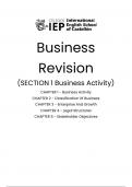 Summary Of  Sections 1&comma; 2 and 3 of Cambridge IGCSE&trade; and O Level Business Studies Revised 3rd Edition 