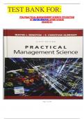 TEST BANK FOR&colon;  FOR PRACTICAL MANAGEMENT SCIENCE 6TH EDITION BY WAYNE WINSTON LATEST UPDATE  GRADED A&plus;
