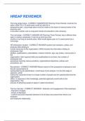HREAP REVIEWER QUESTIONS WITH 100&percnt; SOLVED ANSWERS&excl;&excl;