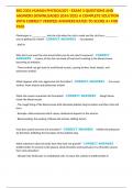 BIO 2301 HUMAN PHYSIOLOGY - EXAM 3 QUESTIONS AND ANSWERS DOWNLOADED 2024&sol;2025 A COMPLETE SOLUTION WITH CORRECT VERIFIED ANSWERS RATED TO SCORE A&plus; FOR PASS