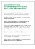 ISSA STRENGTH AND CONDITIONING STUDY GUIDE QUESTIONS WITH ANSWERS