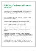 BIOL 3306 Final exam with correct answers