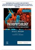 Test Bank For McCance & Huether&rsquo;s Pathophysiology The Biologic Basis for Disease in Adults and Children 9th Edition By Julia Rogers&comma; All Chapters 1 &ndash; 50 Fully Covered &comma; A&plus; guide&period;
