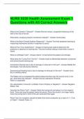 NURS 5220 Health Assessment Exam 1 Questions with All Correct Answers 