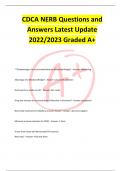 CDCA NERB Dental Exam 2022&sol;2023 &ndash; Full Questions and Answers Review for Licensure Success