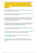 UNE MEDICAL BIOCHEMISTRY MIDTERM QUESTIONS AND ANSWERS 2024&sol;2025 A COMPLETE EXAM SOLUTION ALL ANSWERS GET IT 100&percnt; CORRECT VERIFIED BEST GRADED A&plus; FOR PASS