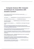 Computer Science 306&colon; Computer Architecture Ch&period; 6 Questions with Answers Correct&excl;&excl;