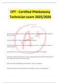  CPT Exam Study Guide &ndash; Certified Phlebotomy Technician 2025&sol;2026 Full Q&A and Procedural Review