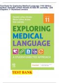 Test Bank for Exploring Medical Language 11th Edition Author&semi; Danielle LaFleur Brooks & Dale M&period; Levinsky &ndash;&lpar;All Chapters 1&ndash;16&rpar;newest version