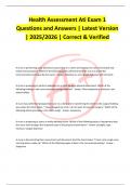 Health Assessment ATI Exam 1 &ndash; 2025&sol;2026 Verified Questions and Correct Answers Study Guide