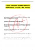 Private Investigator Exam 2025 &ndash; Complete Q&A Study Guide with Verified Answers and Legal References
