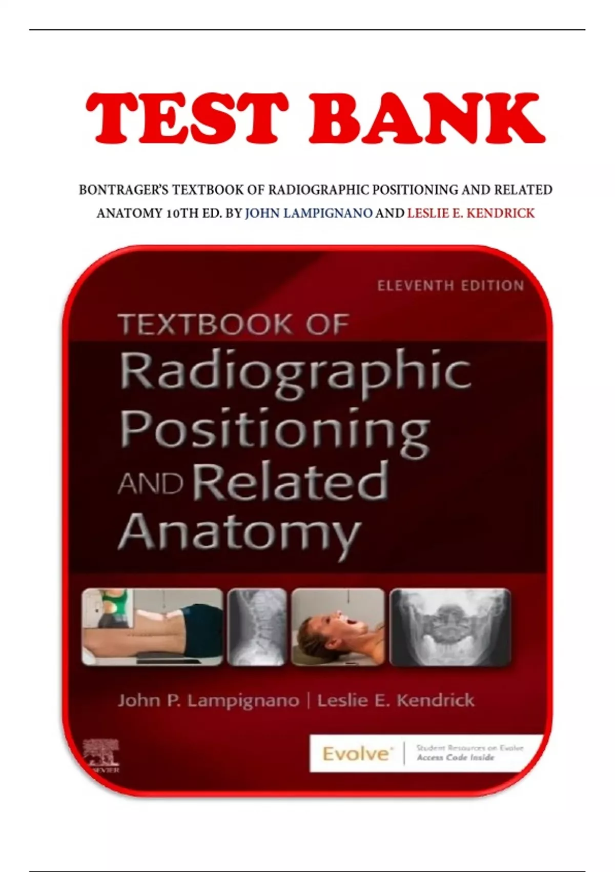 Test Bank for Textbook of Radiographic Positioning and Related Anatomy ...