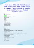 Final Exam&colon; NSG 320&sol; NSG320 &lpar;Latest 2025&sol; 2026 Update&rpar; Adult Health Nursing I Complete Guide&vert; Questions & Answers&vert; Grade A&vert; 100&percnt; Correct &lpar;Verified Solutions&rpar;- GCU