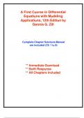 A First Course in Differential Equations with Modeling Applications Solution Manual 12th Edition by Dennis G&period; Zill &ndash; Comprehensive Verified Guide