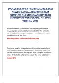 EVOLVE ELSERVIER HESI MED SURG EXAM NEWEST ACTUAL ACCURATE EXAM COMPLETE QUESTIONS AND DETAILED VERIFIED ANSWERS GRADED A&plus;  100&percnt; VERIFIED 2025