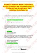 NCLEX HESI Mental Health & Psychiatric Nursing Questions and Answers from V1-V3 Test Banks