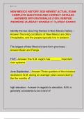 NEW MEXICO HISTORY 2025 NEWEST ACTUAL EXAM  COMPLETE QUESTIONS AND CORRECT DETAILED  ANSWERS WITH RATIONALES &lpar;100&percnt; VERIFIED  ANSWERS&rpar; &vert;ALREADY GRADED A&plus; &sol;&sol;LATEST EXAM&excl;&excl;&excl;