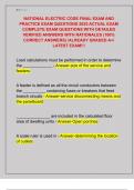 NATIONAL ELECTRIC CODE FINAL EXAM AND  PRACTICE EXAM QUESTIONS 2025 ACTUAL EXAM  COMPLETE EXAM QUESTIONS WITH DETAILED  VERIFIED ANSWERS WITH RATIONALES &lpar;100&percnt;  CORRECT ANSWERS&rpar; &sol;ALREADY GRADED A&plus;&sol;  LATEST EXAM&excl;&excl;&excl;