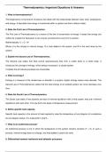 Thermodynamics  questions and answers