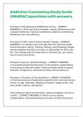 Addiction Counseling Study Guide &lpar;NAADAC&rpar;questions with answers