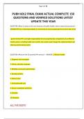 PUBH 6012 FINAL EXAM ACTUAL COMPLETE 150 QUESTIONS AND VERIFIED SOLUTIONS LATEST UPDATE THIS YEAR