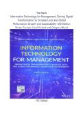 Test Bank for Information Technology for Management&colon; Driving Digital Transformation to Increase Local and Global Performance&comma; Growth and Sustainability 12th Edition by Efraim Turban&comma; Carol Pollard and Gregory Wood