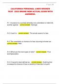 CALIFORNIA PERSONAL LINES BROKER  TEST  2025 BRAND NEW ACTUAL EXAM WITH  ANSWERS&period;