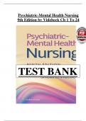 Psychiatric Mental Health Nursing 9th Edition by Sheila&period;L Videbeck&vert;&vert;All Chapters 1-24&vert;&vert;Answers and Detailed Rationales