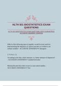 HLTH 501 BIOSTATISTICS EXAM QUESTIONS WITH GUARANTEED ACCURATE ANSWERS &vert;VERIFIED