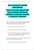 RN ATI CONCEPT BASED ASSESSMENT PRACTICE EXAM QUESTIONS WITH CORRECT DETAILED ANSWERS &vert; ALREADY GRADED A&plus;<RECENT VERSION>