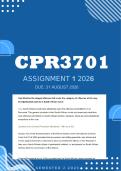 CPR3701 Assignment 1 2026 - Distinction &vert; Due 31 August 2026