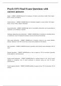 Psych 3375 Final Exam Questions with correct answers