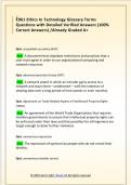 C961 Ethics In Technology Glossary Terms  Questions with Detailed Verified Answers &lpar;100&percnt;  Correct Answers&rpar; &sol;Already Graded A&plus;
