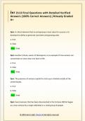 ENT 2113 Final Questions with Detailed Verified  Answers &lpar;100&percnt; Correct Answers&rpar; &sol;Already Graded  A&plus; 