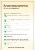 FITOUR Group Exercise Certification Questions  with Detailed Verified Answers &lpar;100&percnt; Correct  Answers&rpar; &sol;Already Graded A&plus; 