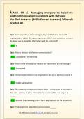 MANA - CH&period; 17 - Managing Interpersonal Relations  and Communication Questions with Detailed  Verified Answers &lpar;100&percnt; Correct Answers&rpar; &sol;Already  Graded A&plus; 