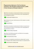 Organizational Behavior C715 Final Review  Questions with Detailed Verified Answers &lpar;100&percnt;  Correct Answers&rpar; &sol;Already Graded A&plus; 