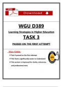 D389 Task 3 - Passed on First Attempt - 2025 Complete Assessment