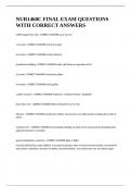 NUR1460C FINAL EXAM QUESTIONS WITH CORRECT ANSWERS