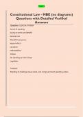 Constitutional Law - MBE &lpar;no diagrams&rpar;  Questions with Detailed Verified  Answers 