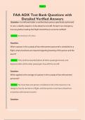 FAA ADX Test Bank Questions with  Detailed Verified Answers 