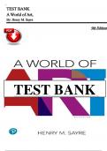 Test Bank for A World of Art&comma; 9th Edition by Henry M&period; Sayre