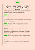 module 5 exam - bio171 microbio  Questions with Detailed Verified  Answers 