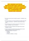 ABYC MARINE ELECTRICAL  CERTIFICATION FINAL EXAM STUDY  GUIDE 2025&sol;2026 COMPLETE QUESTIONS  WITH CORRECT DETAILED ANSWERS &vert;&vert;  100&percnt; GUARANTEED PASS  <BRAND NEW VERSION> 