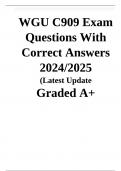 WGU C909 Exam Questions with Correct Answers 2024-2025 &lpar;Latest Update Graded A&plus;&rpar;