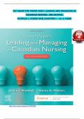 TEST BANK FOR YODER-WISE&rsquo;S LEADING AND MANAGING IN CANADIAN NURSING&comma; 2ND EDITION&comma;  PATRICIA S&period; YODER-WISE&comma; CHAPTERS 1 &ndash; 32&vert; A GUIDE &emsp;