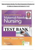 DAVIS ADVANTAGE FOR MATERNAL-NEWBORN NURSING CRITICAL COMPONENTS OF NURSING CARE FOURTH EDITION BY CONNIE DURHAM&comma; ROBERTA&semi; CHAPMAN&comma; LINDA&semi; MILLER &lpar;AUTHOR&rpar;