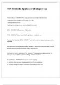 MN Pesticide Applicator &lpar;Category A&rpar; &lpar;Questions&rpar; Verified Detailed Answers &lpar;100&percnt; Correct&rpar; All Units Covered Rated A&plus;&excl;&excl;&excl;
