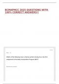 BCMAPMCC 2025 QUESTIONS WITH 100&percnt; CORRECT ANSWERS&excl;&excl;